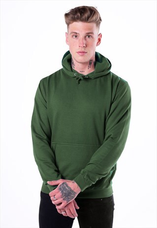 ESSENTIAL BLANK PULLOVER HOODY - FORREST GREEN