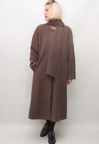 VINTAGE 90'S AMAZING BEAUTIFUL BRONSE COAT WITH SCARF