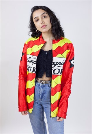 VINTAGE 90S RED/YELLOW/WHITE SLIM FIT TOP