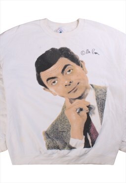 Vintage  Delta Sweatshirt Mr Bean Heavyweight Crewneck White