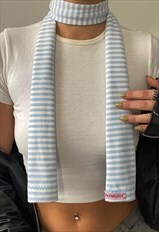 Celiapops Niki skinny scarf in baby blue stripe