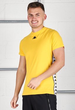 Vintage Kappa T-Shirt in Yellow Short Sleeve Tee Small