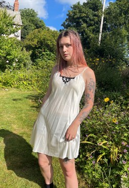 Vintage 00s Y2K Satin Mini Summer Slip Dress