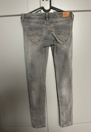 Vintage Low Waisted Light Grey Skinny Jeans
