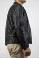 VINTAGE  LEATHER JACKET GEORGE MARTHA IN BLACK L