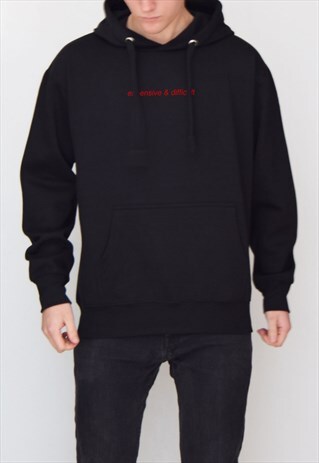 BLACK EXPENSIVE & DIFFICULT (RED) HOODIE
