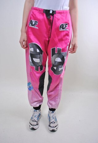 PINK WOMEN SKI RACING SNOW SUIT TROUSERS, WINTER PANTS