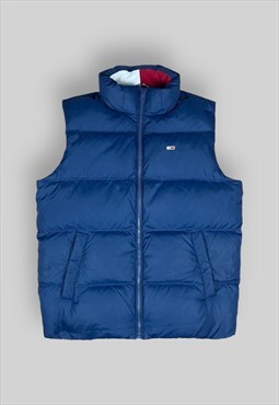 Tommy Jeans Puffer Gilet in Navy Blue
