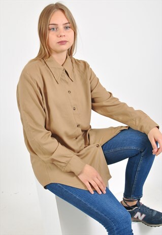 VINTAGE LONG SLEEVE SHIRT IN BROWN