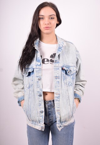 LEVI'S WOMENS VINTAGE DENIM JACKET XL BLUE 90'S