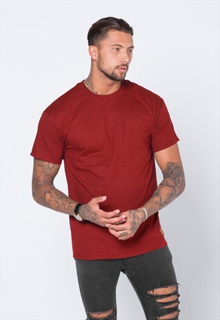 ESSENTIAL BLANK T-SHIRT - DARK CARDINAL RED
