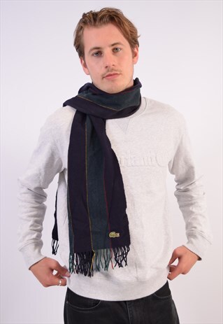 VINTAGE LACOSTE SCARF STRIPES NAVY BLUE