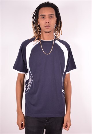 LOTTO MENS VINTAGE T-SHIRT TOP LARGE BLUE 90S