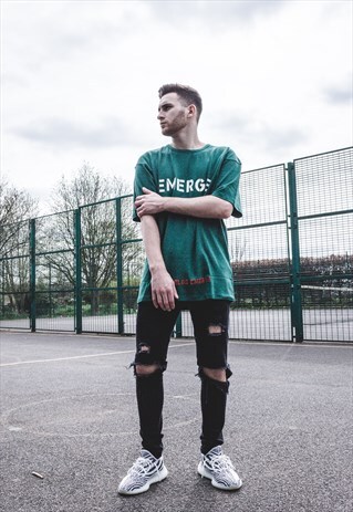 OVERSIZED STENCIL T-SHIRT - GREEN