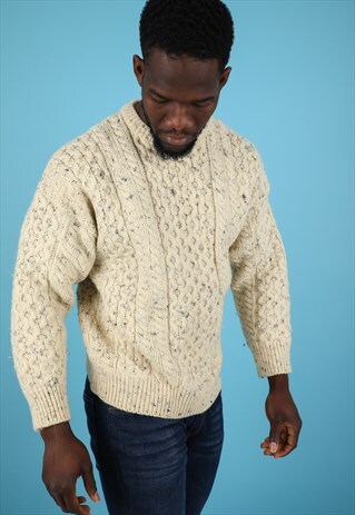 VINTAGE IRISH HAND-KNITTED JUMPER NK60