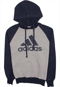 Vintage 90's Adidas Hoodie Spellout Grey, Navy