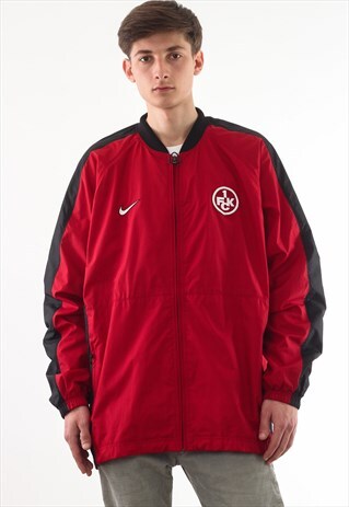 VINTAGE NIKE FC KAISERSLAUTERN TRACKSUIT BOMBER 90S RED