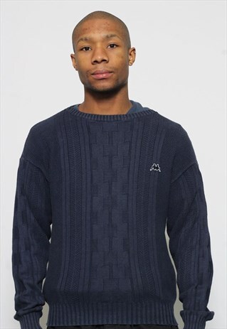 VINTAGE KAPPA KNIT JUMPER BLUE