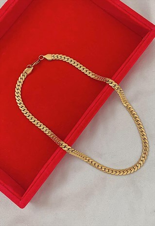 ALPHA LUXE GOLD TEXTURED SNAKE CHAIN NECKLACE