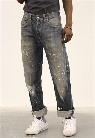 VINTAGE BLUE LEVI'S PAINT 501 JEANS