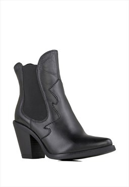 KENDALL - Real Leather High Heeled Chelsea Western Boots