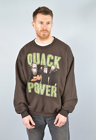 VINTAGE BROWN DUCK DYNASTY "QUACK POWER" SWEATSHIRT