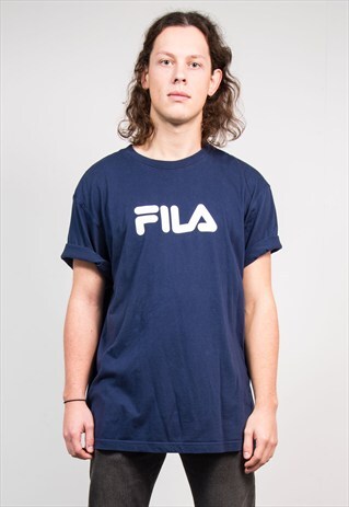90'S VINTAGE NAVY BLUE FILA T-SHIRT