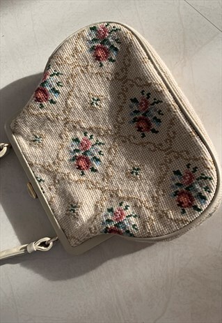 VINTAGE BEIGE FLORAL MINI BAG