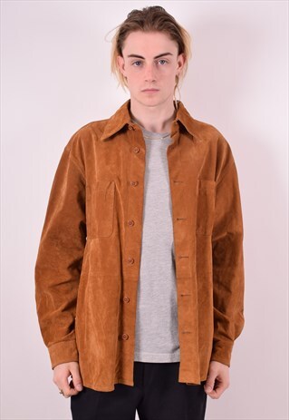 BENETTON MENS VINTAGE JACKET LARGE BROWN 90S