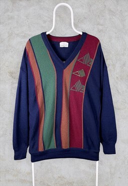 Vintage Pierre Cardin Patterned Knit Jumper Wool Large
