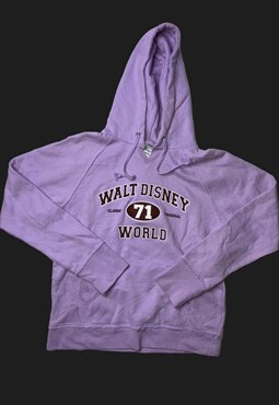 purple disney world embroidered hoodie jumper sweater