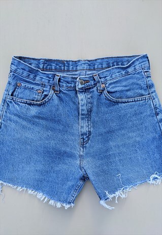 VINTAGE LEVI STRAIGHT LEG BLUE SHORTS