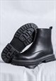 GRUNGE CHAIN BOOTS EDGY PLATFORM SHOES CHUNKY SOLE BLACK