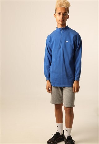 VINTAGE REEBOK EMBROIDERED LOGO 1/4 ZIP SWEATSHIRT