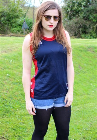 VINTAGE 90S CHAMPION USA BASKETBALL VEST - SIZE 8