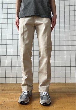 Vintage LEVIS Pants Work STA-PREST Trousers 80s Beige