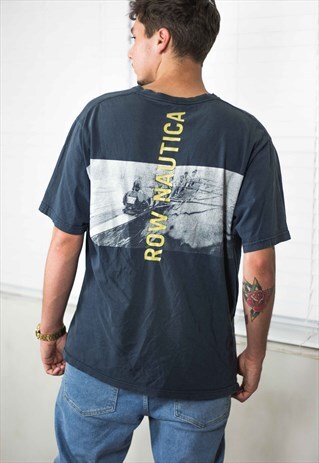 VINTAGE NAUTICA T-SHIRT LOGO 90S XL 7.6
