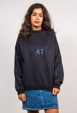 90'S VINTAGE BLACK USA SWEATSHIRT JUMPER