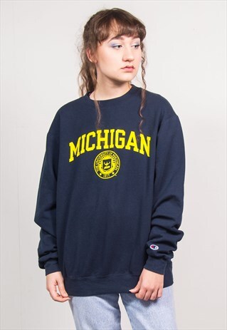 CHAMPION 90'S BLUE MICHIGAN UNIVERSITY SWEATSHIRT