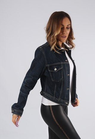 VINTAGE DENIM JACKET FITTED UK 12 MEDIUM (EAN)