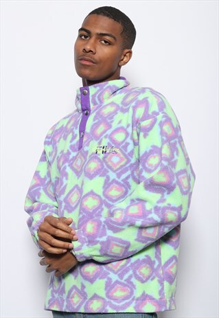 VINTAGE FILA MAGICLINE LOGO FLEECE PURPLE AND GREEN