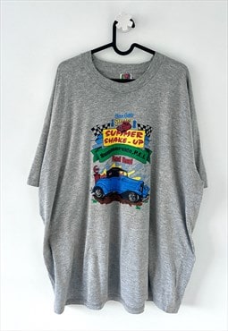 Vintage hot rod run car USA 1998 grey T-shirt XXL tourist