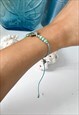 AQUA BEADED BUTTERFLY FRIENDSHIP BRACELET