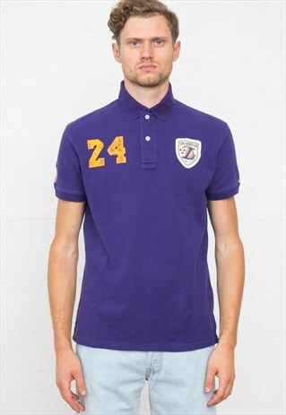 VINTAGE PURPLE ADIDAS LOS ANGELAS POLO SHIRT
