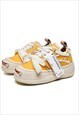 Chunky sole canvas shoes retro sneakers skate shoes yellow