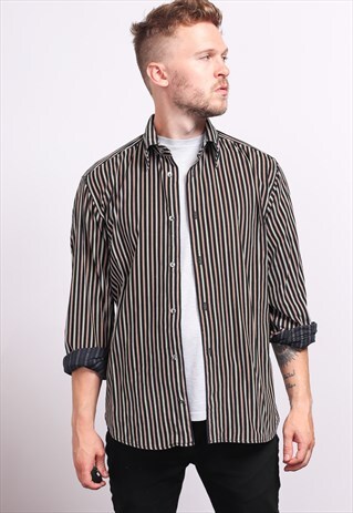 VINTAGE CORDUROY CORD STRIPED SHIRT