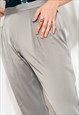 VINTAGE DKNY TROUSERS Y2K SILVER DONNA KARAN TAPERED PANTS