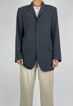 YSL Blazer Jacket Vintage 90s Yves Saint Laurent Wool Coat