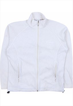 Colombia 90's Spellout Zip Up Fleece Small White