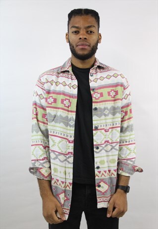 VINTAGE 90'S ABSTRACT PATTERN SHIRT